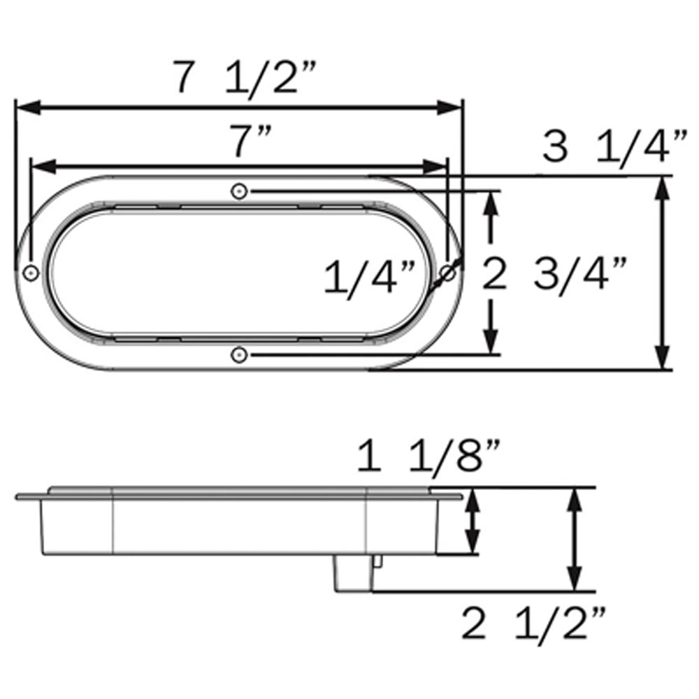 (image for) Trailer Back Up Light LED 6" Oval 6 Diode Flange Mount DOT Compliant Clear Fleet Dexter/Redneck #BUL12CFB