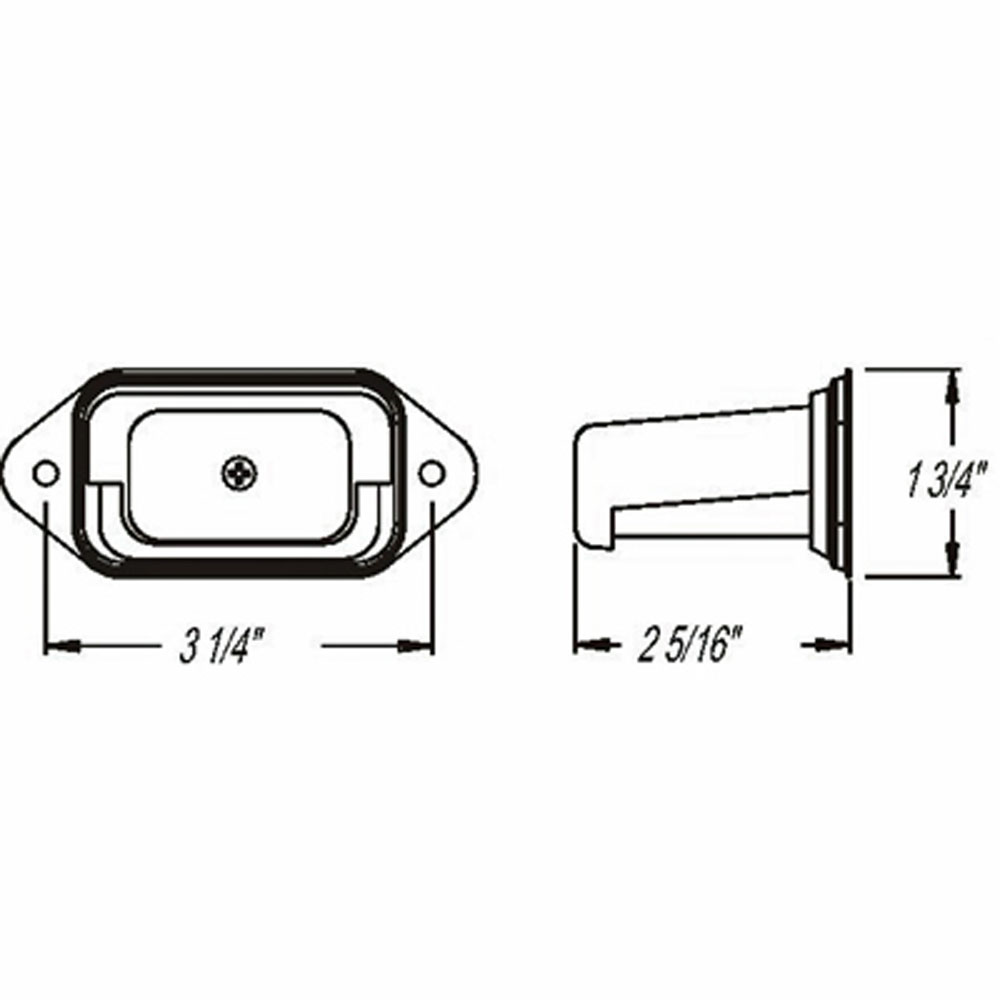 (image for) Trailer License Plate Light Incandescent Plastic Grey Dexter/Redneck #LP-51CB