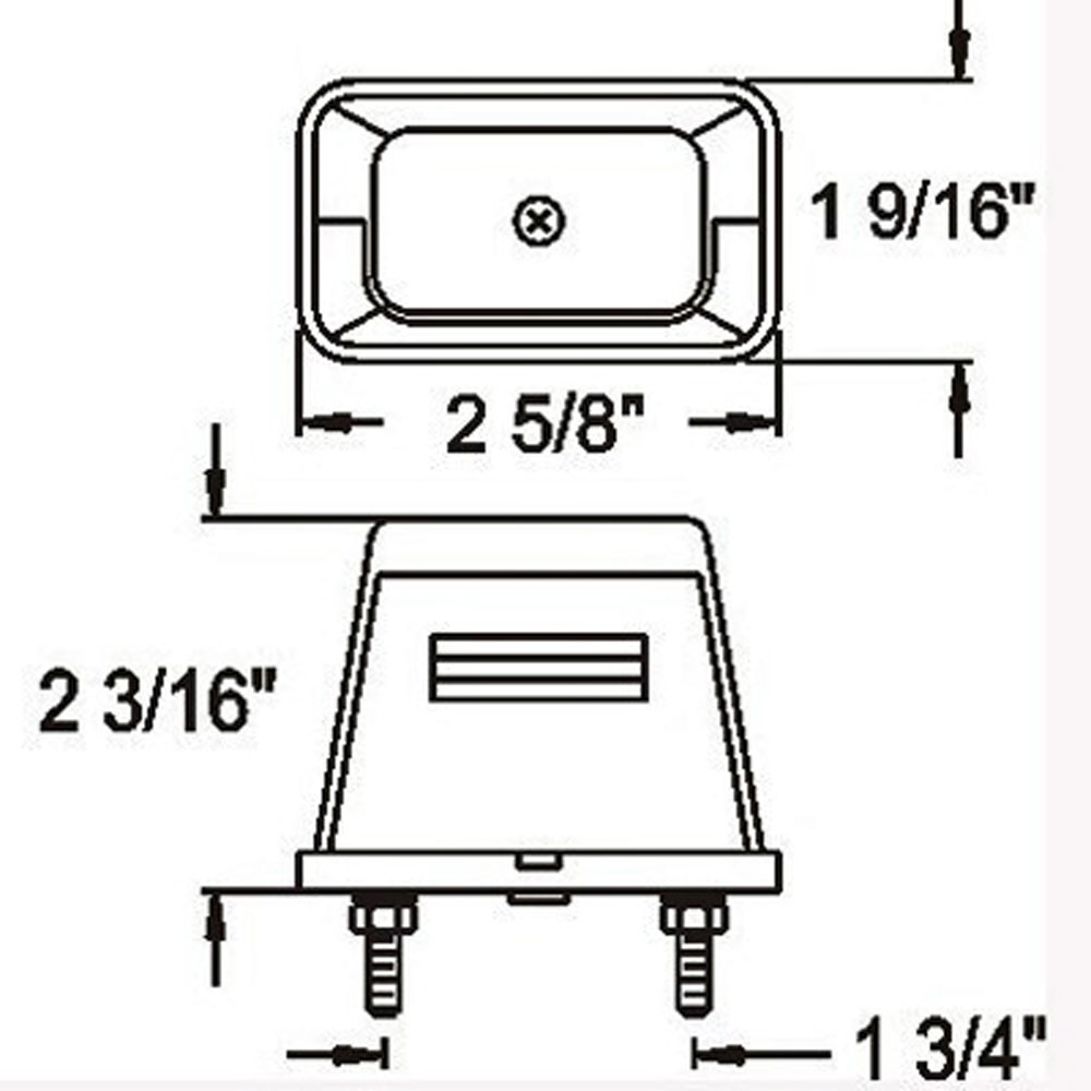 (image for) Trailer License Plate Light Incandescent Chrome Stud Mount Dexter/Redneck #LP41CB