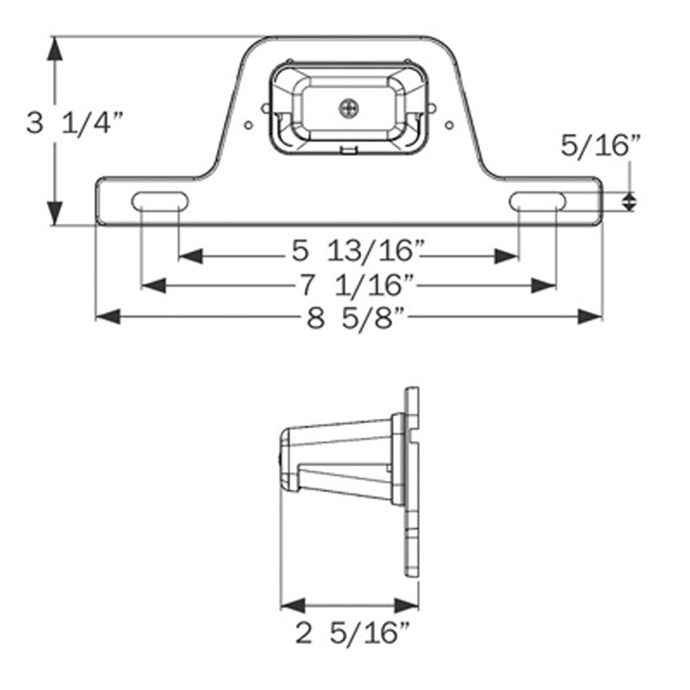 (image for) Trailer License Plate Light Incandescent Poly Bracket Dexter/Redneck #LP55CB