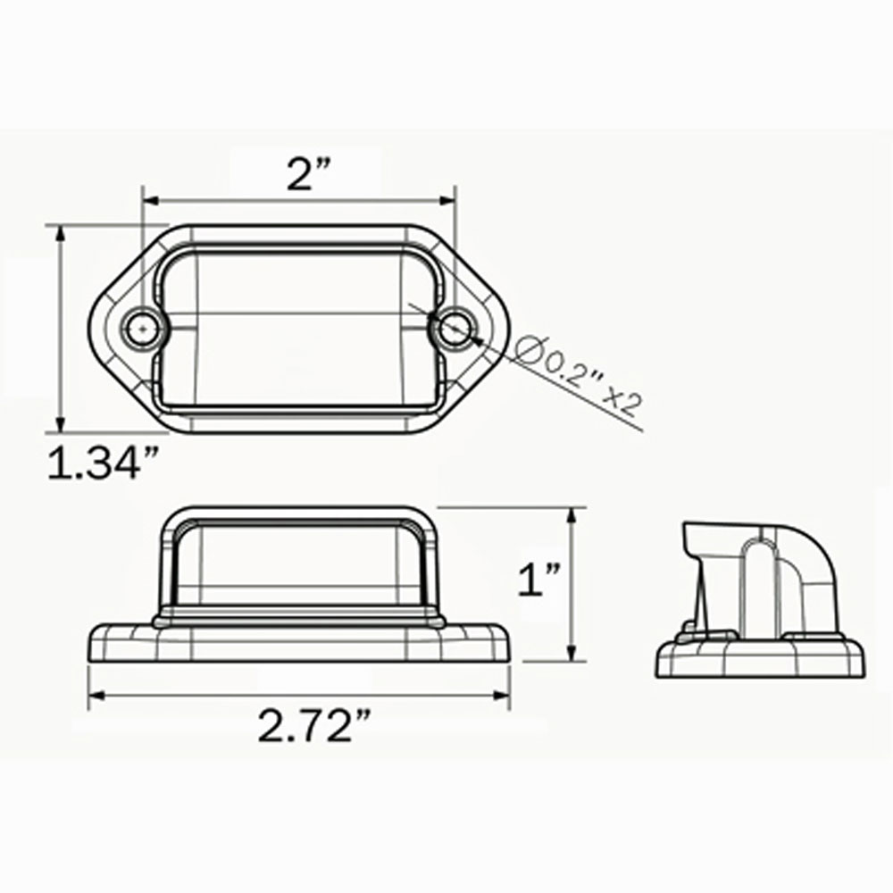(image for) Trailer License Plate Light LED 2.56" Chrome Dexter/Redneck #LPL-31CB