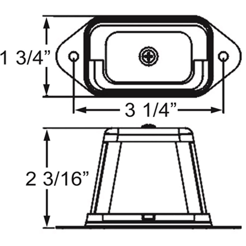 (image for) Trailer License Plate Light LED 3.25" Rectangular 5 Diode Clear Stainless Steel Dexter/Redneck #LPL-41CB