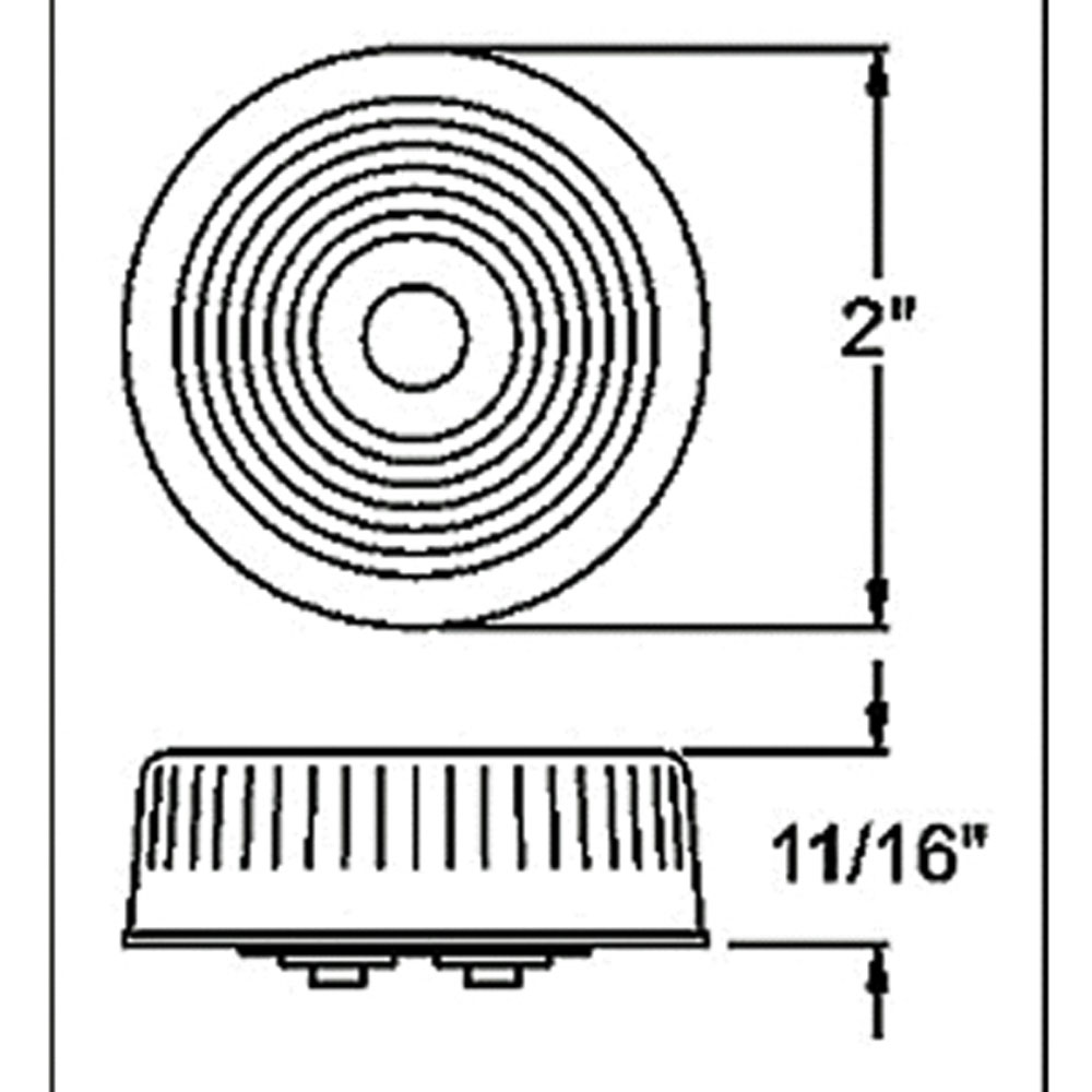 (image for) Trailer Marker Clearance Light Only Incandescent 2" Round Amber Dexter/Redneck #LT01-020