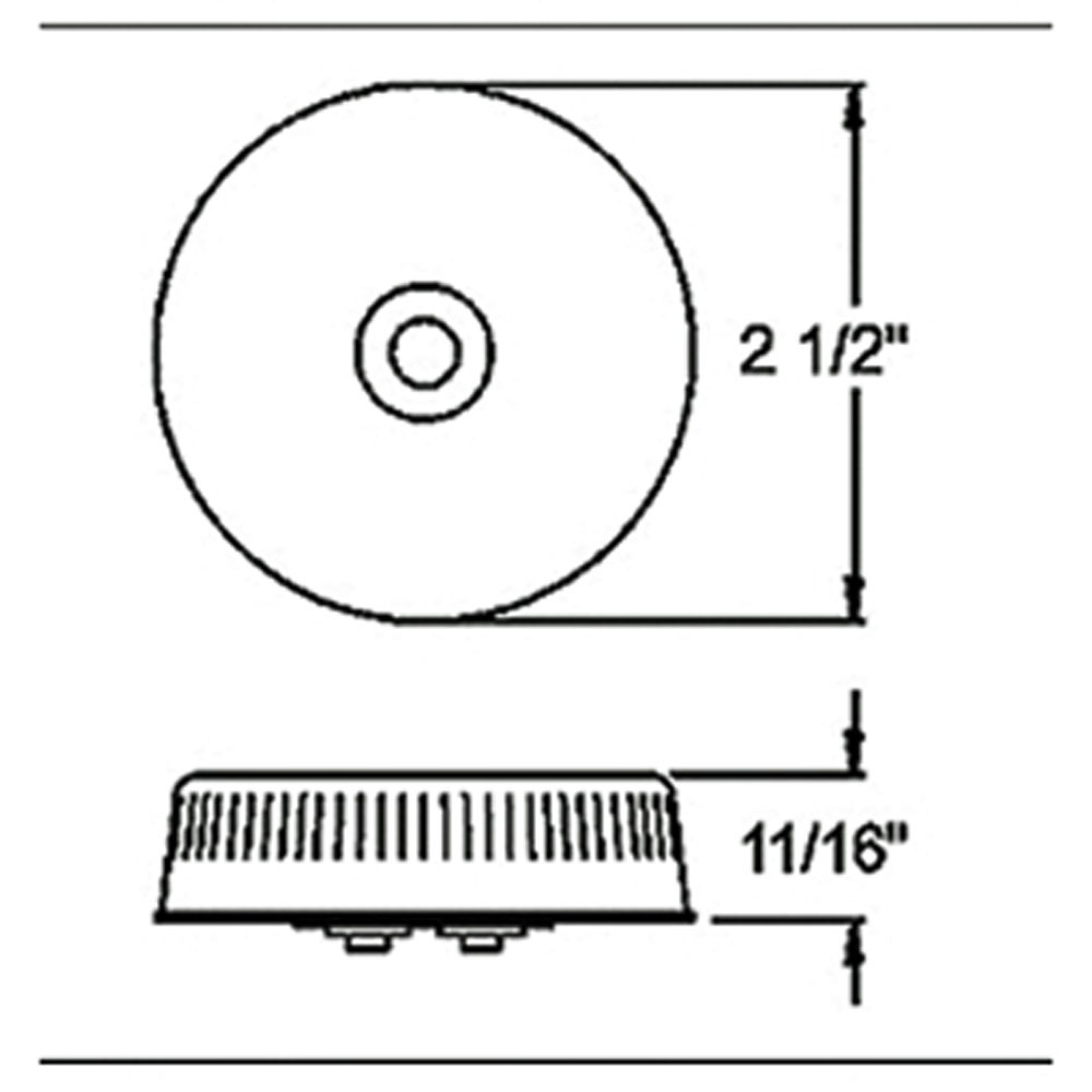 (image for) Trailer Marker Clearance Light Only Incandescent 2 1/2" Round Amber Reflex Dexter/Redneck #LT01-030