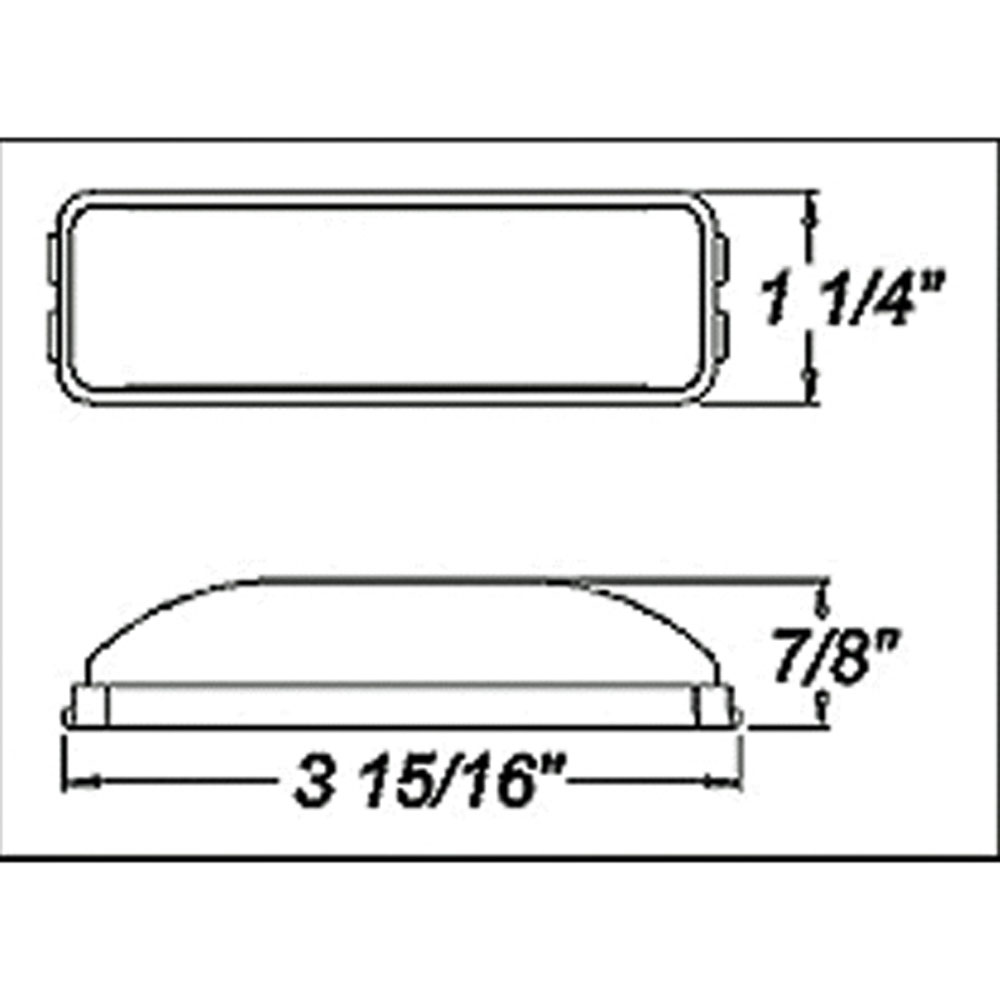 (image for) Trailer Marker Clearance Incandescent Light Kit Thinline Amber Dexter/Redneck #LT01-150