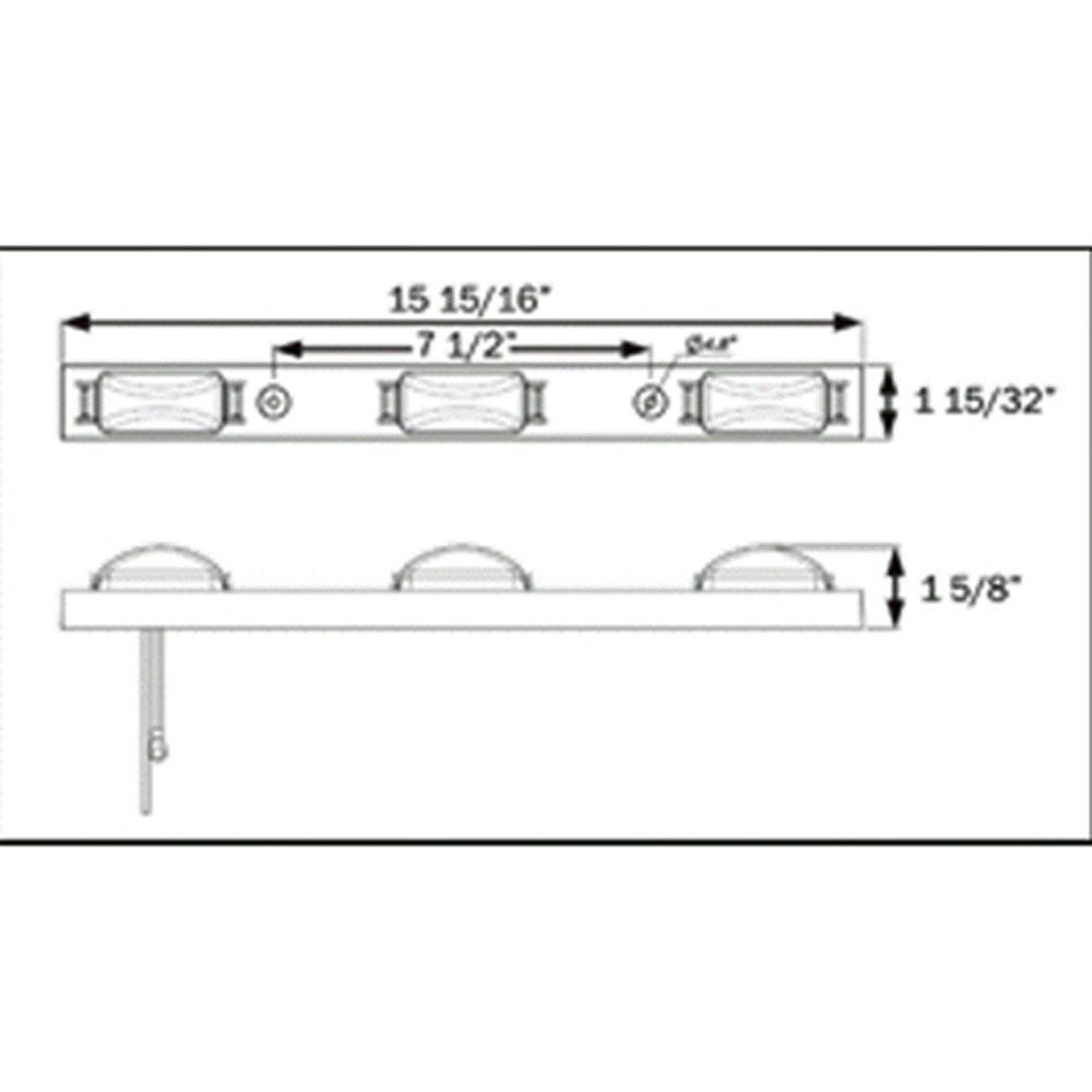(image for) Trailer Identification Light Bar LED 15.95" 3 Diode Red Dexter/Redneck #LT01-350