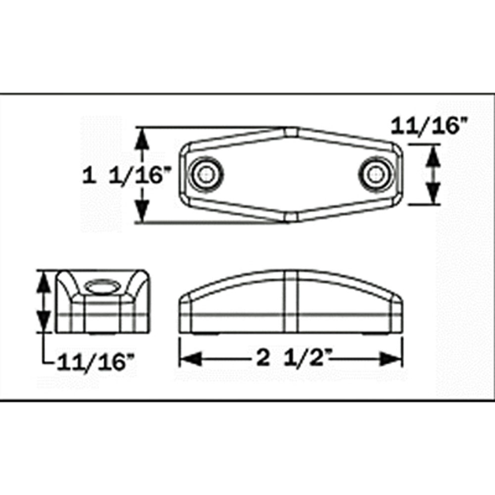 (image for) Trailer Marker Clearance Light Kit 2.5" Irregular Hexagon 2 Diode Amber Dexter/Redneck #LT02-200