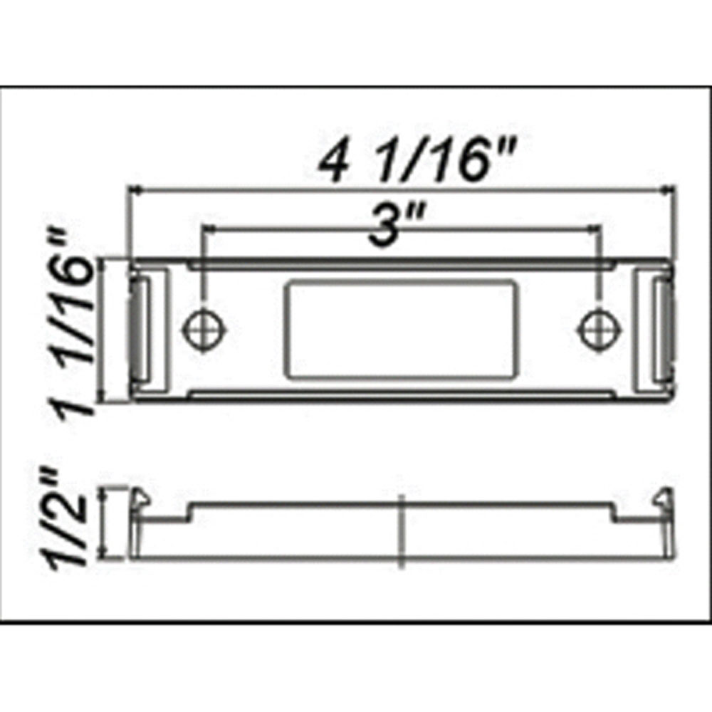 (image for) Trailer Marker Clearance Light Kit LED 4" Rectangle Thinline 2 Diode Red Fleet Dexter/Redneck #LT02-250