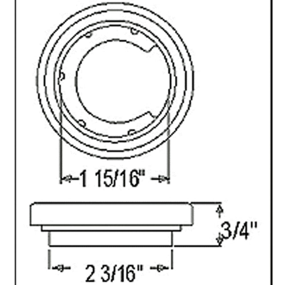 (image for) Trailer Marker Clearance Light Kit LED 2" Round Amber 1 Diode Dexter/Redneck #LT02-300