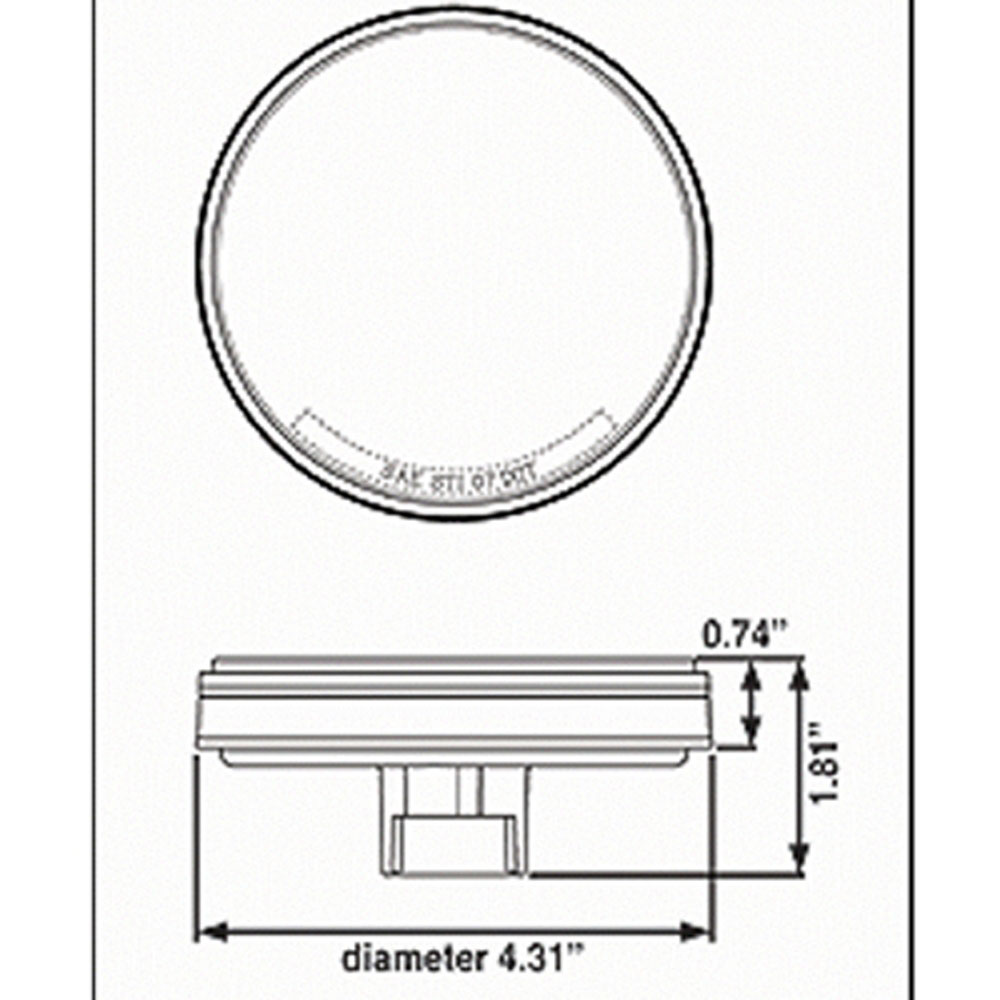 (image for) Trailer Stop/Turn/Tail Light Only LED 4'' Round 7 Diode Red Dexter/Redneck #LT04-125