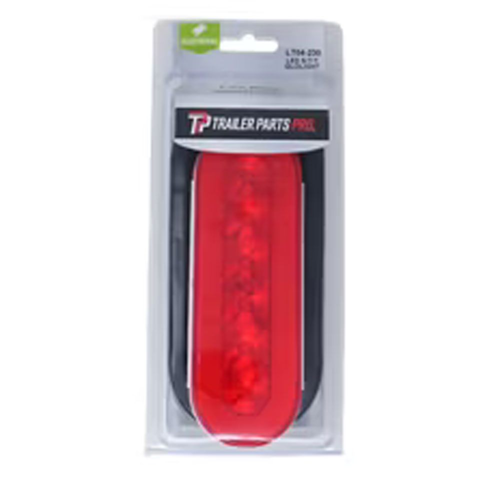(image for) Trailer Stop/Tail/Turn Light LED 6" Oval Red Gromet Mount Dexter/Redneck #LT04-230