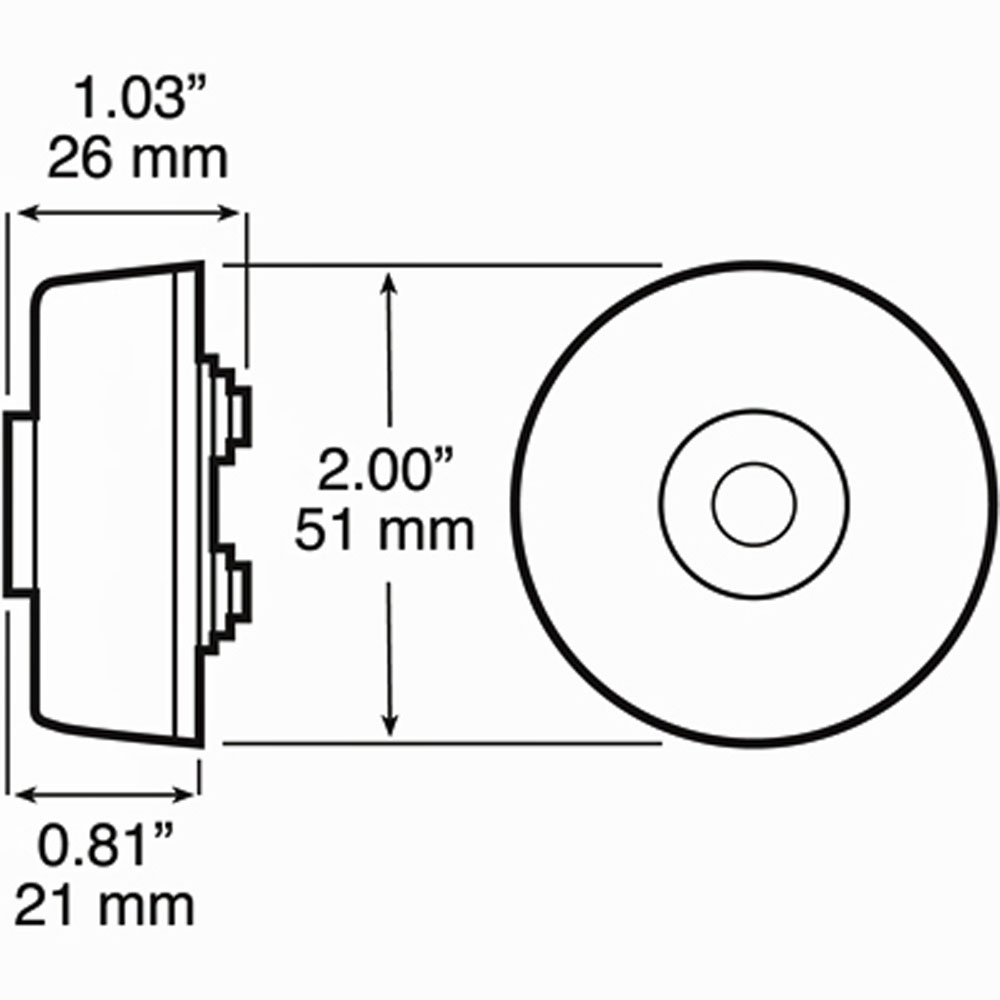(image for) Trailer Marker Clearance Light Only LED 2" Round 5 Diode Amber Piranha Dexter/Redneck #M165A