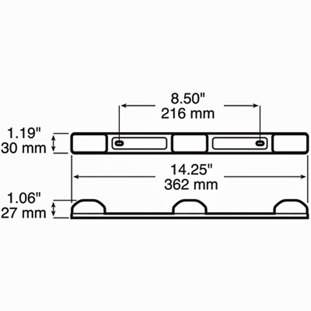 (image for) Trailer Identification Light Bar LED Red Stainless Steel Dexter/Redneck #M191-3RL