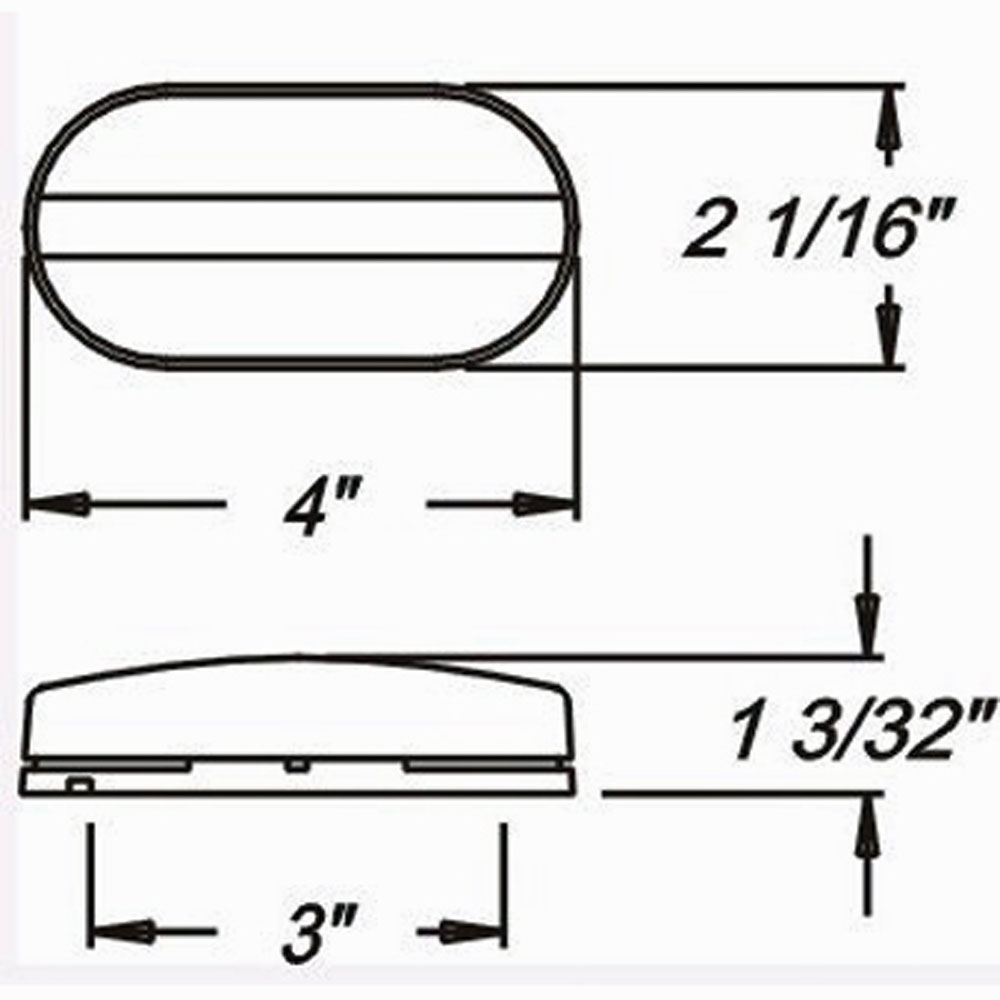 (image for) Trailer Marker Clearance Incandesent Light Oblong Amber Standard Dexter/Redneck #MC-31AB