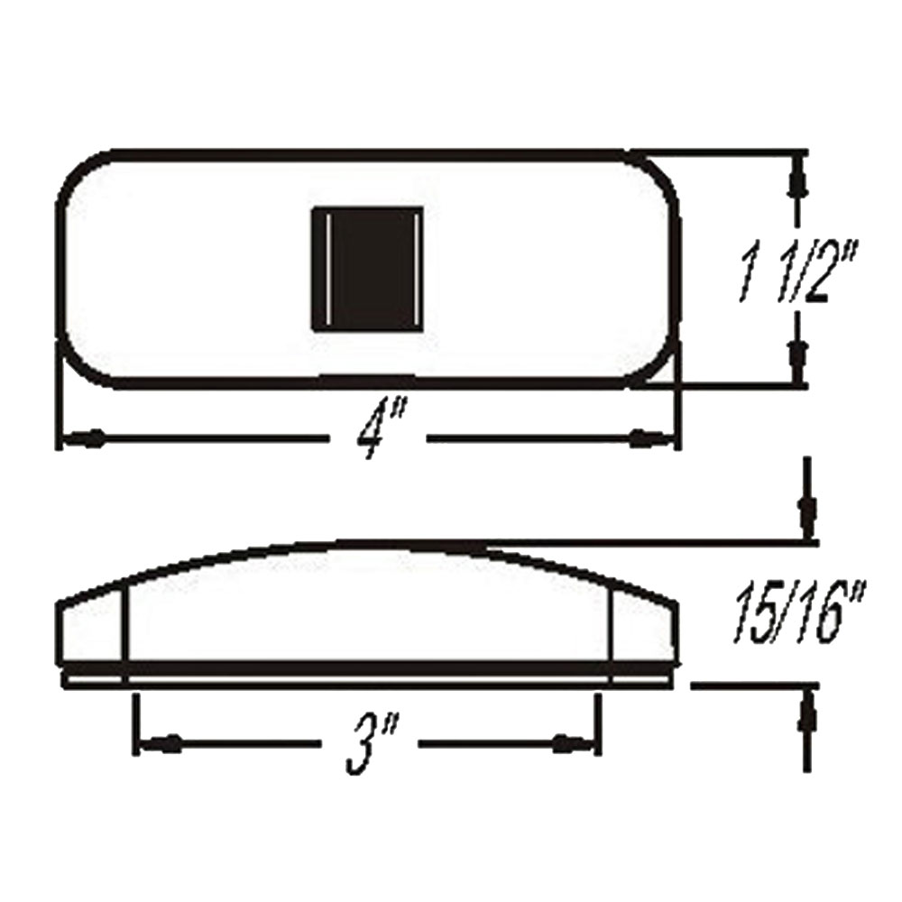 (image for) Trailer Marker Clearance Light 4" Incandescent Amber Reflex Dexter/Redneck #MC-44AB
