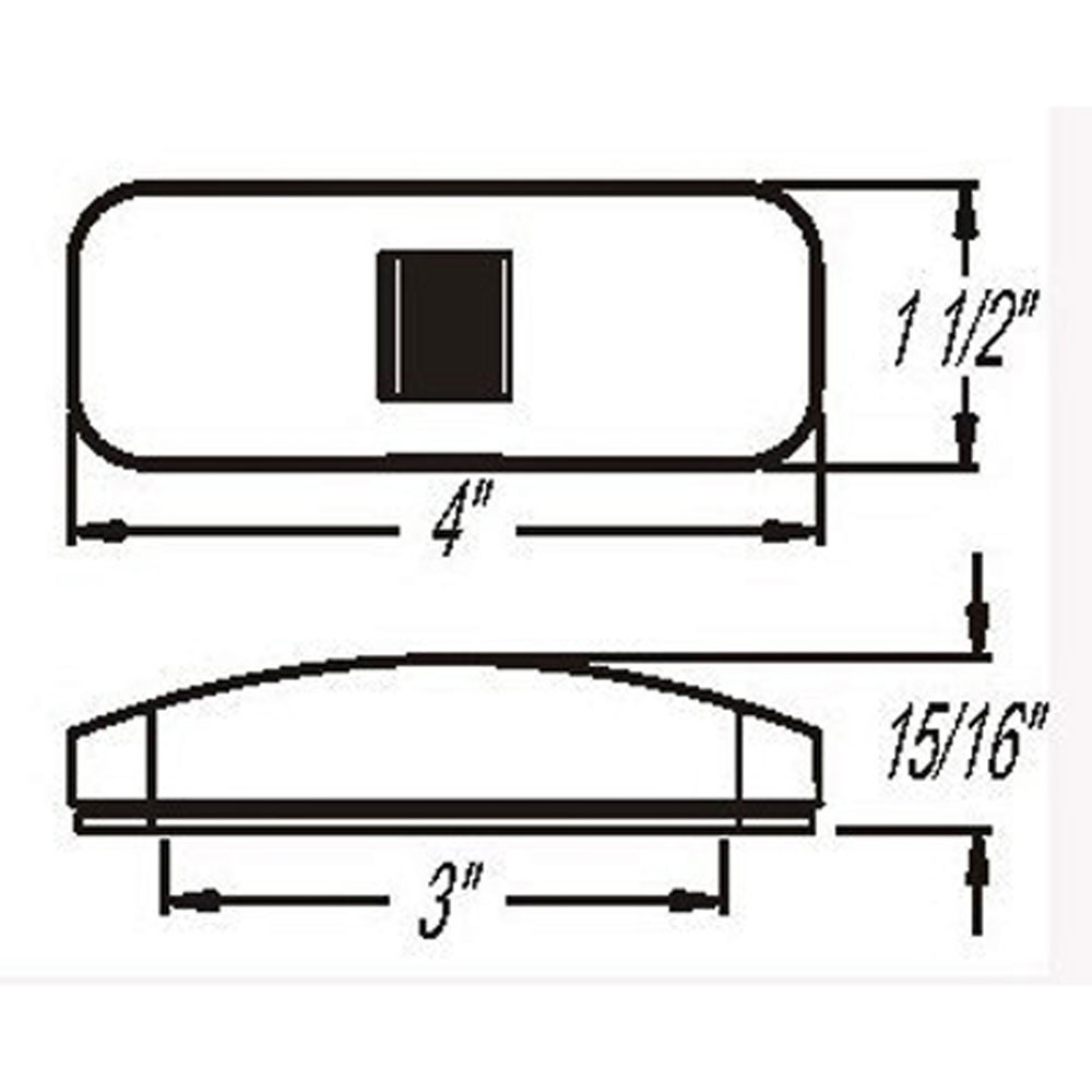 (image for) Trailer Marker Clearance Light 4" Incandescent Red Reflex Dexter/Redneck #MC-44RB