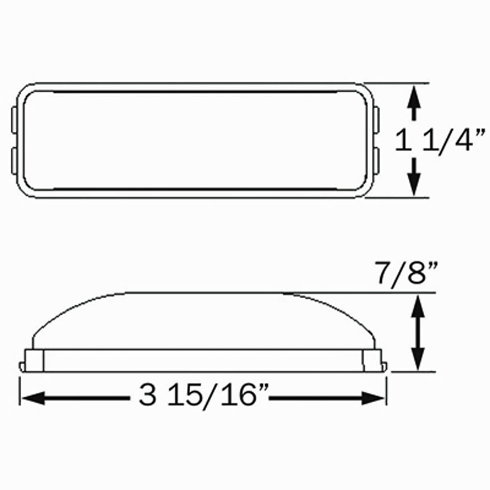 (image for) Trailer Marker Clearance Light Incandescent 3.94" Rectangular Amber Thinline Standard Dexter/Redneck #MC-65AB