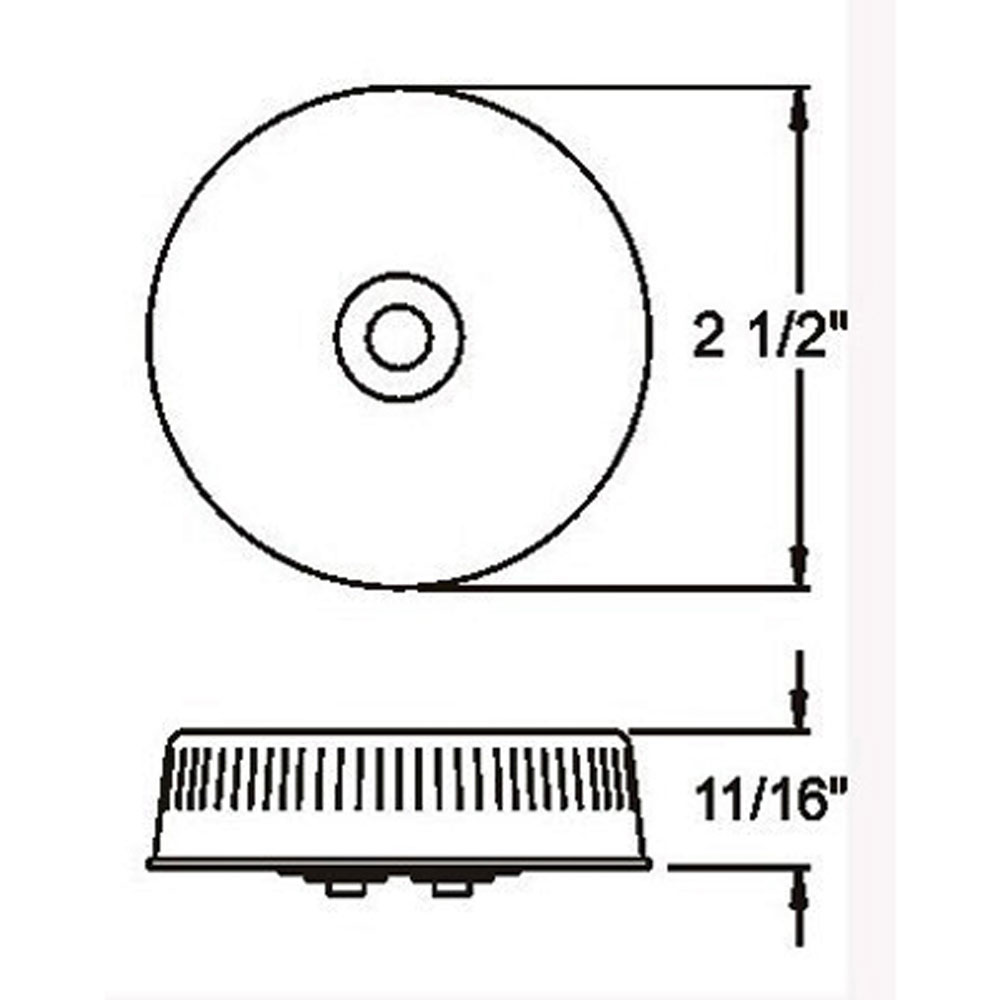(image for) Trailer Marker Clearance Light Inc Kit Incandescent 2 1/2" Round 1 Bulb Red Reflex Dexter/Redneck #MC57RBK