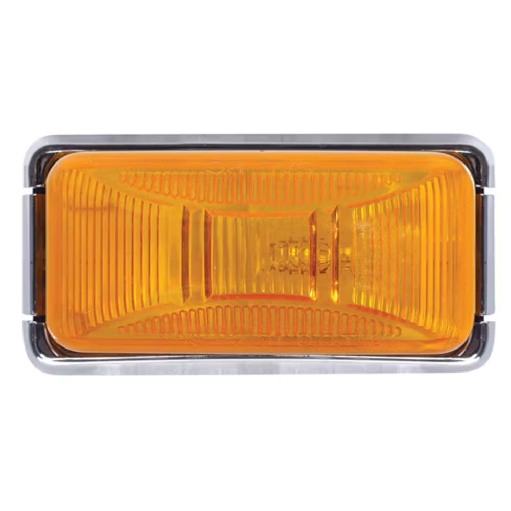 (image for) Trailer Marker Clearance Light Kit Incanedescent 2.78" Rectangular Mini Thinline 1 Bulb Amber Standard Dexter/Redneck #MC91AB