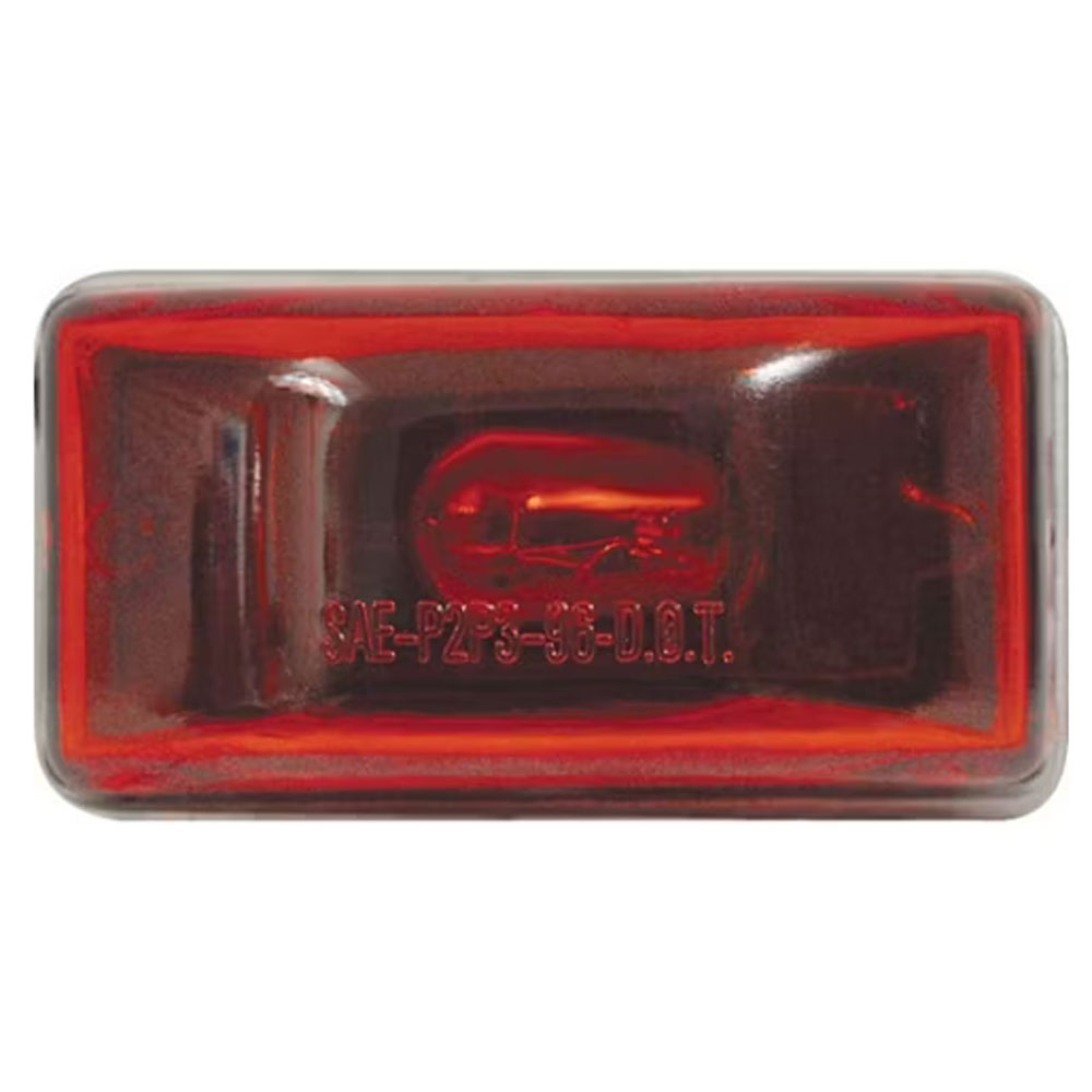 (image for) Trailer Marker Clearance Incandescent Light Only 2" Rectangular Red Stud Mount Dexter/Redneck #MC95RB