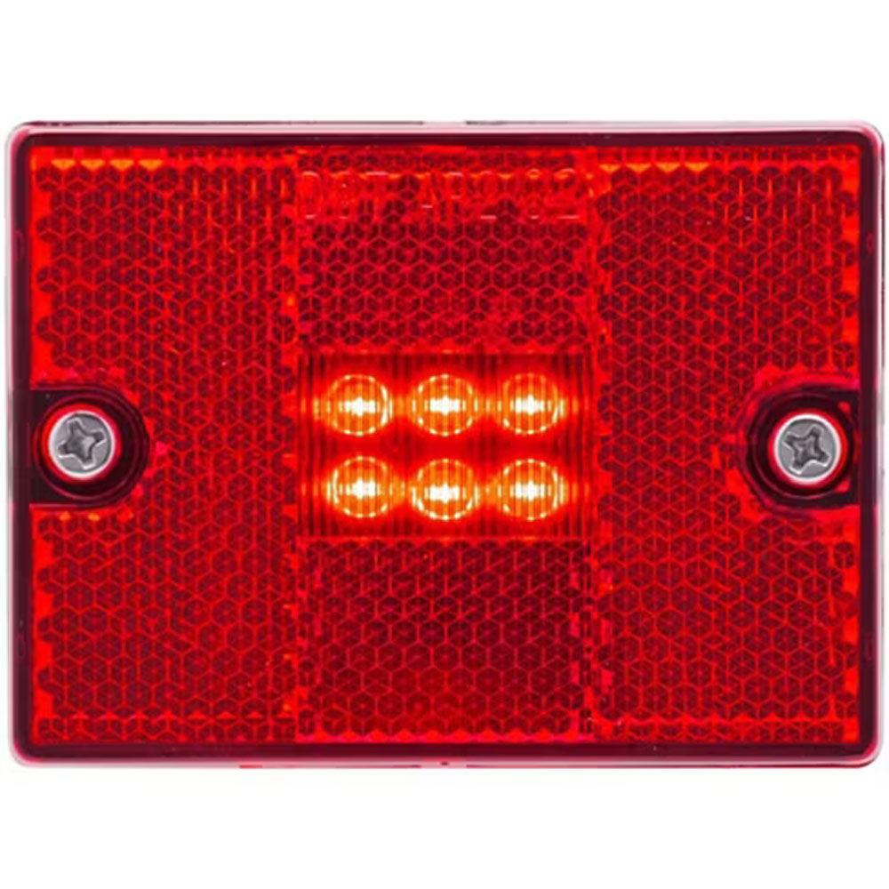 (image for) Trailer Marker Clearance Light LED 2.875" Rectangular Red Stud Mount Dexter/Redneck #MCL-36RB