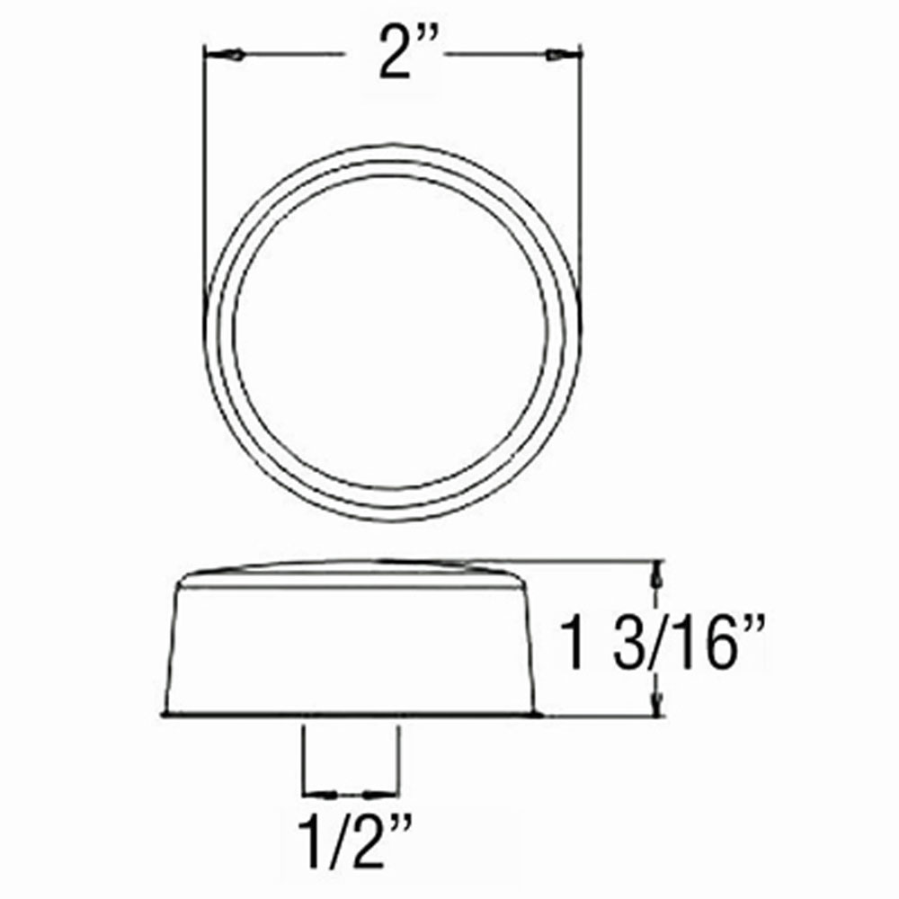 (image for) Trailer Marker Clearance Light LED 2" Round Red Micro-Flex Dexter/Redneck #MCL-50RB