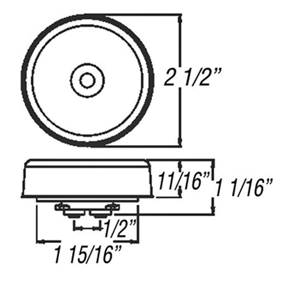 (image for) Trailer Marker Clearance Light LED 2 1/2" Round Amber Reflex Dexter/Redneck #MCL-59AB