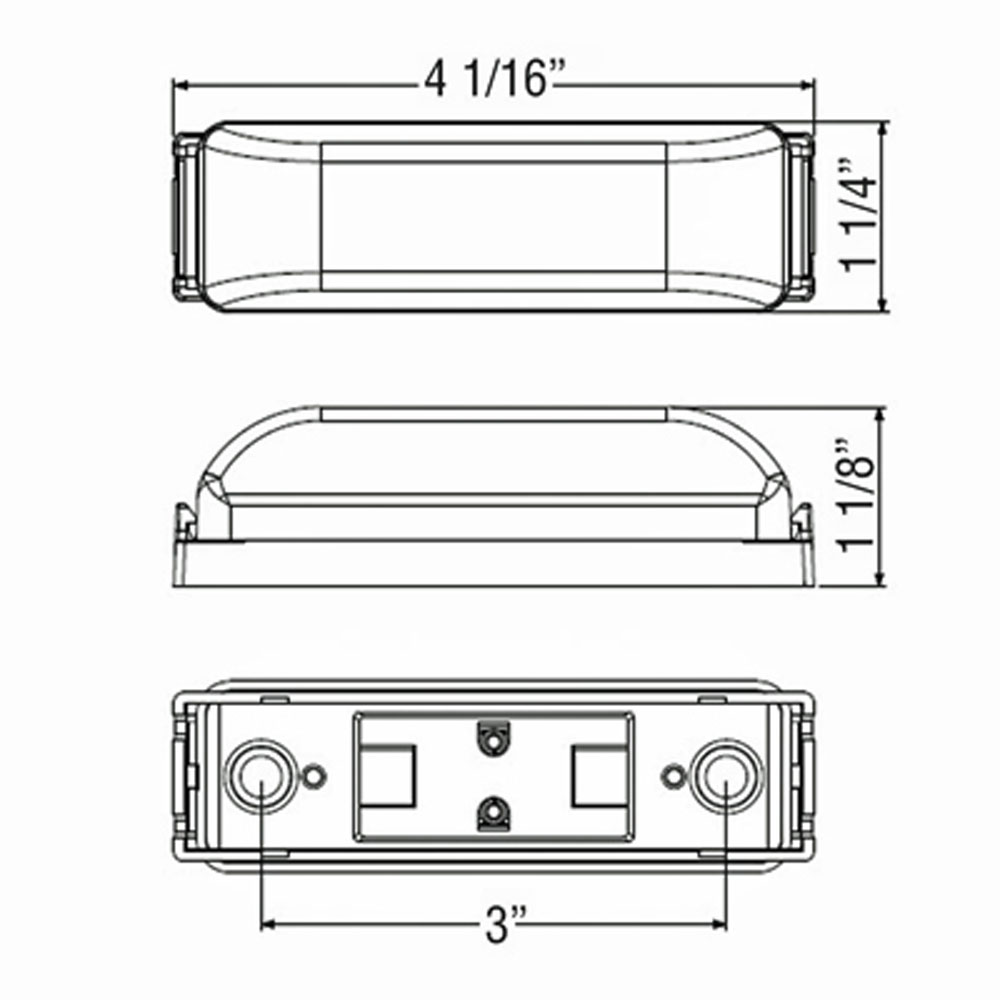 (image for) Trailer Marker Clearance Light Kit Thinline Red Micro-Flex Dexter/Redneck #MCL-63RBKC