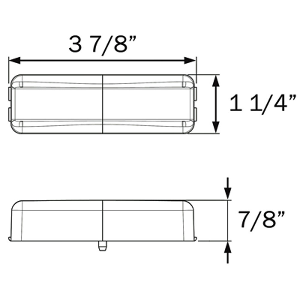 (image for) Trailer Marker Clearance Fender Bracket Light LED 4" Thinline Amber/Red Dexter/Redneck #MCL-65ARB