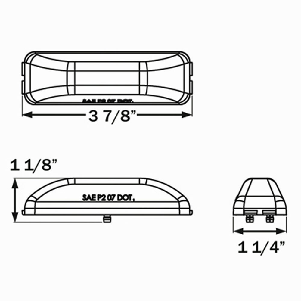 (image for) Trailer Marker Clearance Light LED 3.94" Rectangular Thinline Red Standard Dexter/Redneck #MCL-65RB