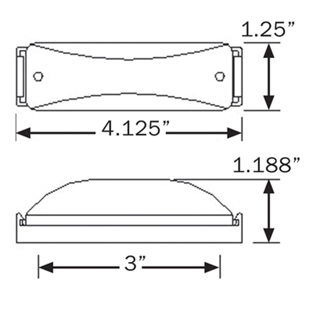 (image for) Trailer Marker Clearance Light Kit LED 4.13" Thinline Amber Standard Dexter/Redneck #MCL-67AB