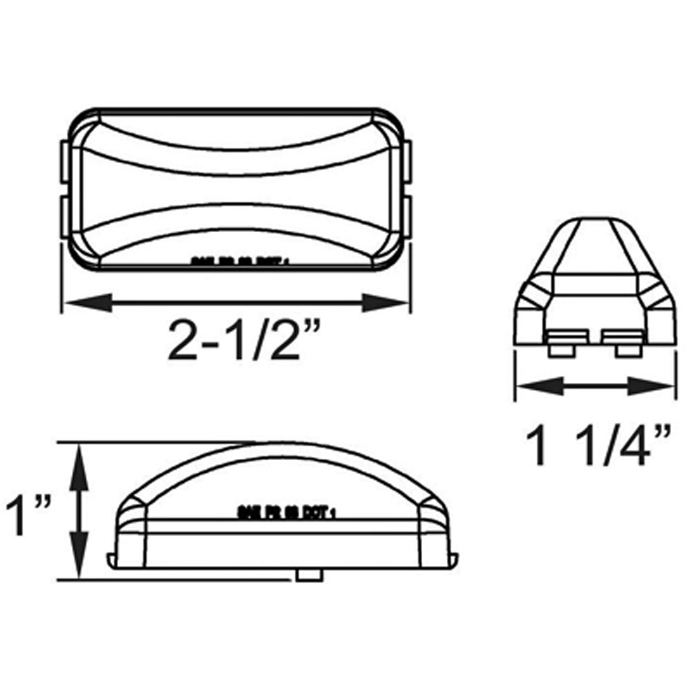 (image for) Trailer Marker Clearance Light Kit LED 1 Diode Mini Thinline Red Fleet Dexter/Redneck #MCL-90RB