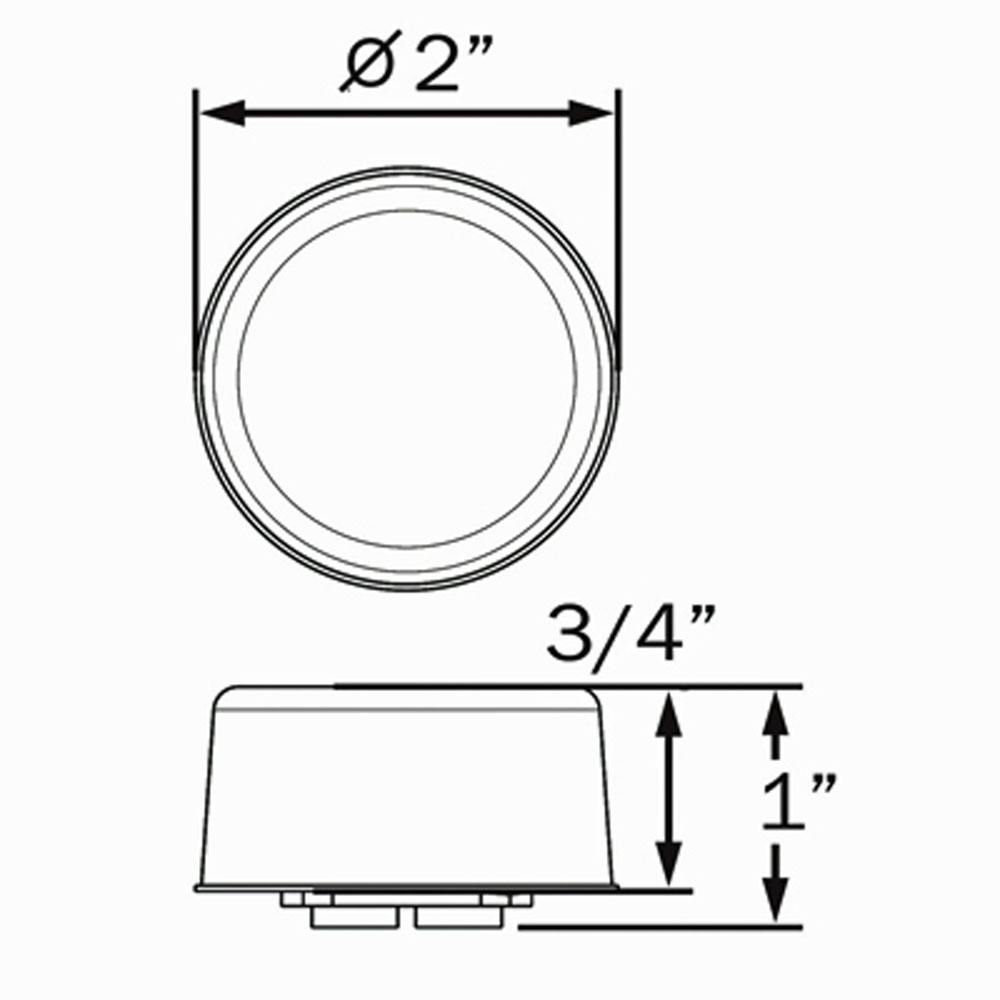 (image for) Trailer Marker Clearance Light Kit LED 2" Round Red Glolight Dexter/Redneck #MCL155RBK