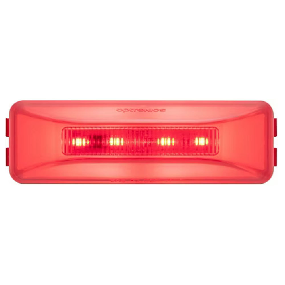 (image for) Trailer Marker Clearance Light Only LED 3.875" Rectangular Thinline 10 Diode Red Glolight Dexter/Redneck #MCL165RB