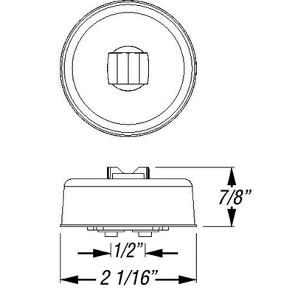 (image for) Trailer Marker Clearance Light Kit LED 2" Round 5 Bulb Amber Standard Dexter/Redneck #MCL54ABK
