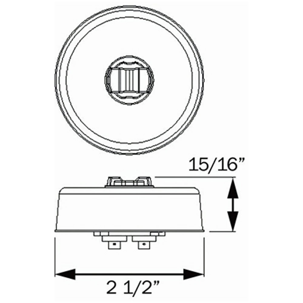 (image for) Trailer Marker Clearance Light Kit LED 2 1/2" Round 7 Bulb Amber Standard Dexter/Redneck #MCL58ABK