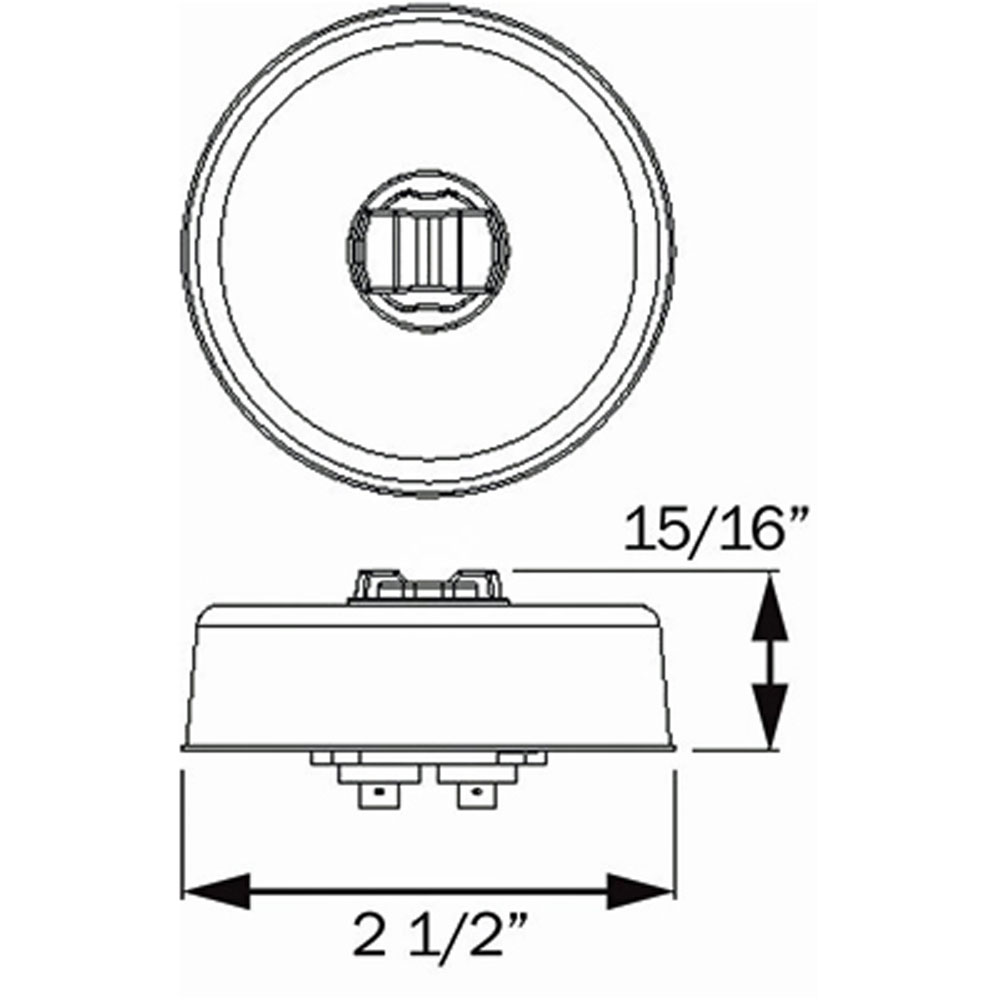 (image for) Trailer Marker Clearance Light Kit LED 2 1/2" Round 7 Bulb Red Standard Dexter/Redneck #MCL58RBK