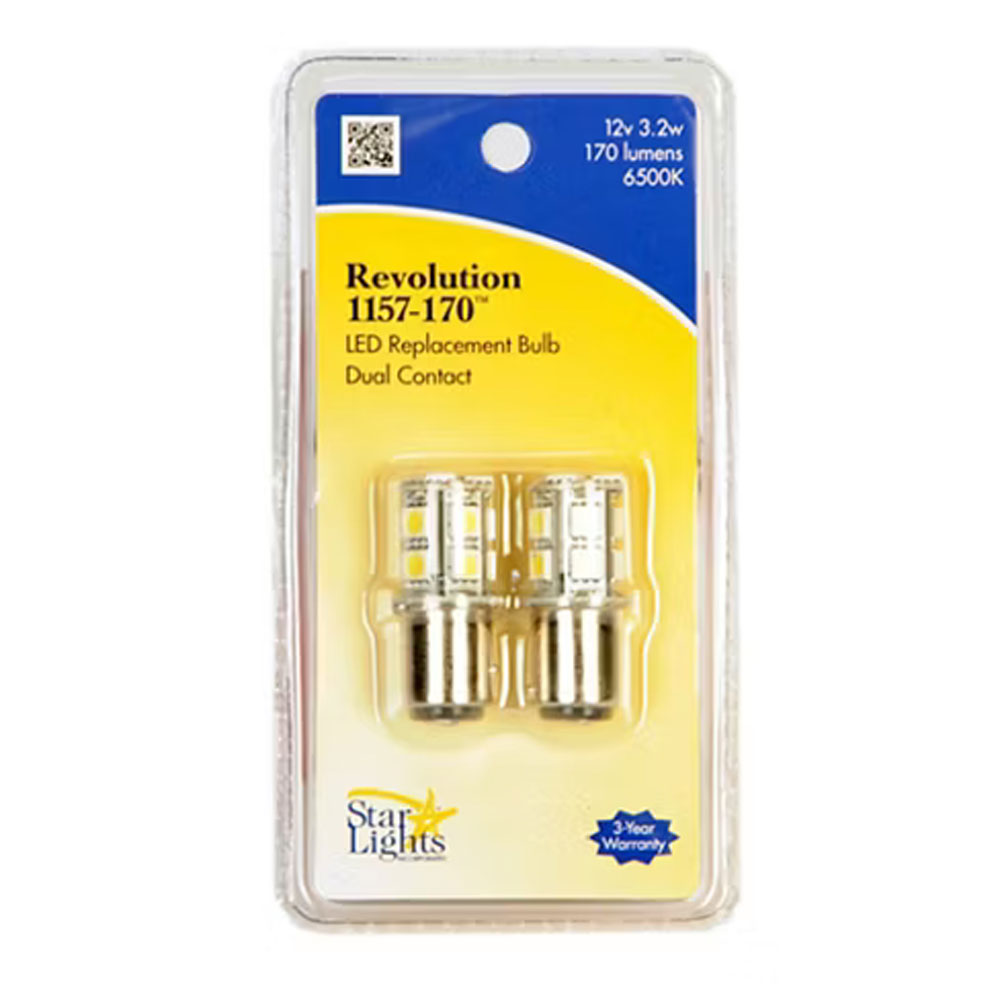(image for) Trailer Light incadescent 1157 Bulb LED Replacement 2 Pk Dexter/Redneck #REV1157