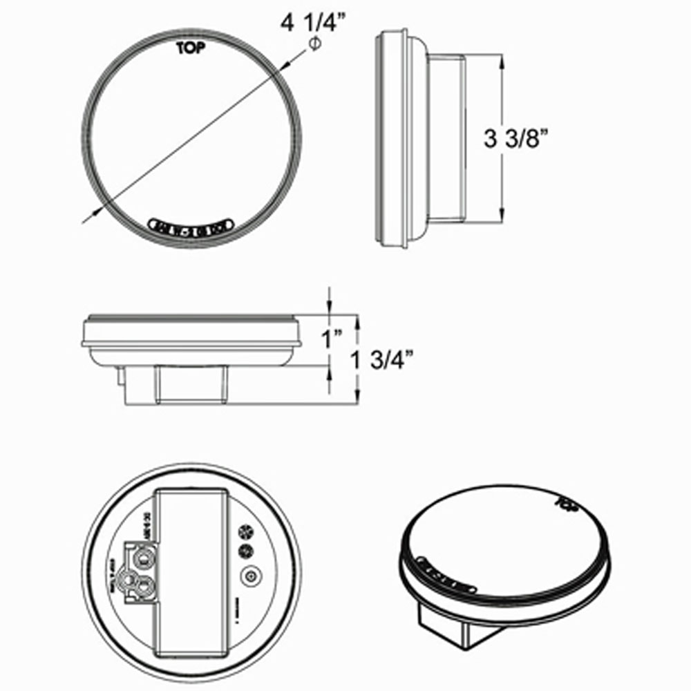 (image for) Trailer Warning Lamp LED 4" Round 1 Function 22 Diode Amber Dexter/Redneck #SLL43AB1