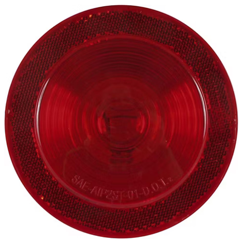 (image for) Trailer Stop/Turn/Tail Light Only Incandescent 4'' Round Red Reflex Lens Dexter/Redneck #ST46RB