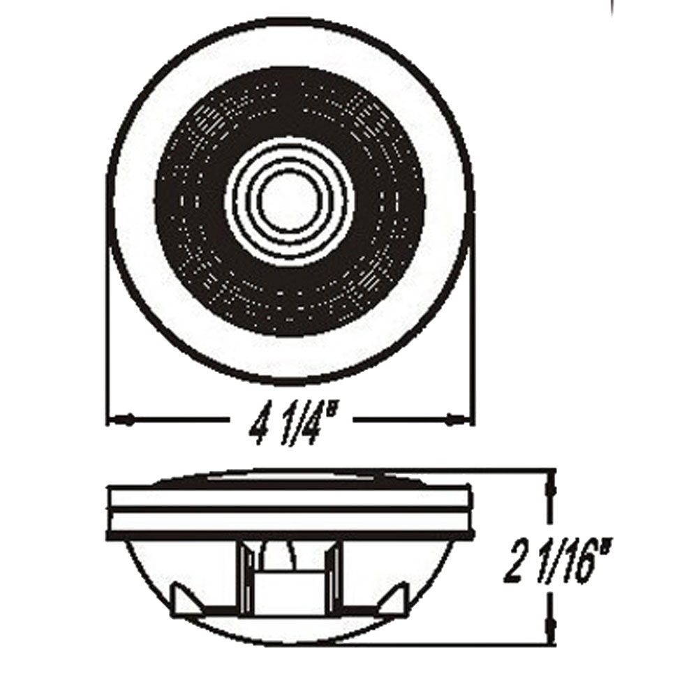 (image for) Trailer Stop/Turn/Tail Light Kit Incandescent 4'' Round Red Reflex Lens Dexter/Redneck #ST46RBK