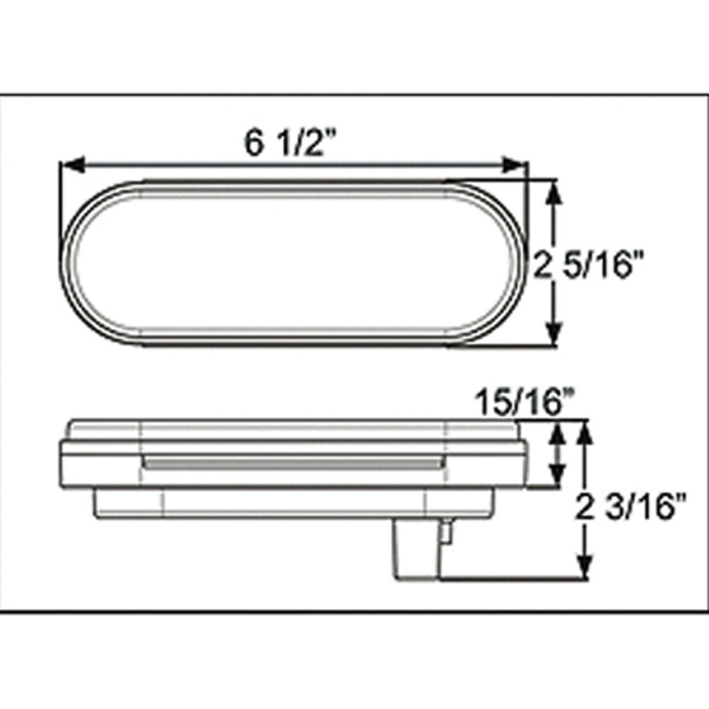 (image for) Trailer Stop/Turn/Tail Light LED 6'' Oval Red Micro-Flex Dexter/Redneck #STL-22RB