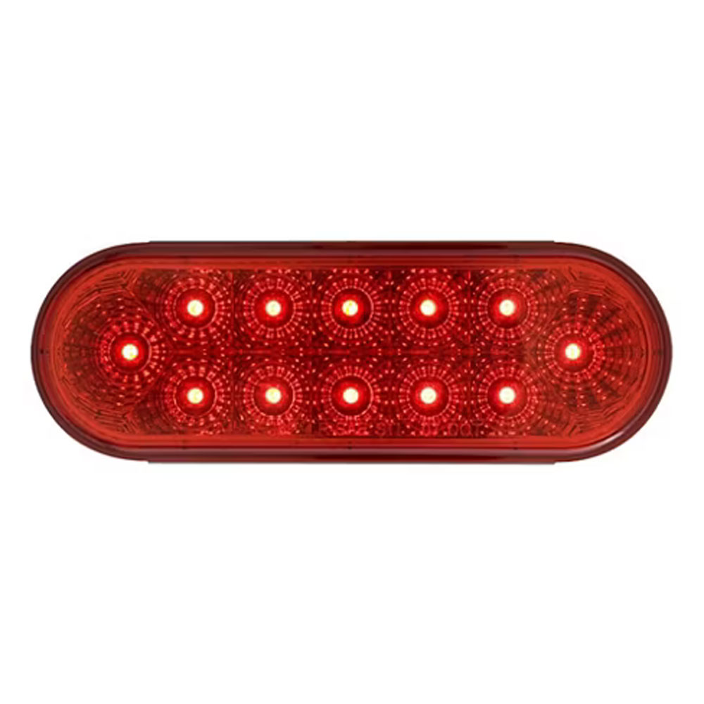(image for) Trailer Stop/Turn/Tail Light LED 6'' Oval Red Micro-Flex Dexter/Redneck #STL-22RB