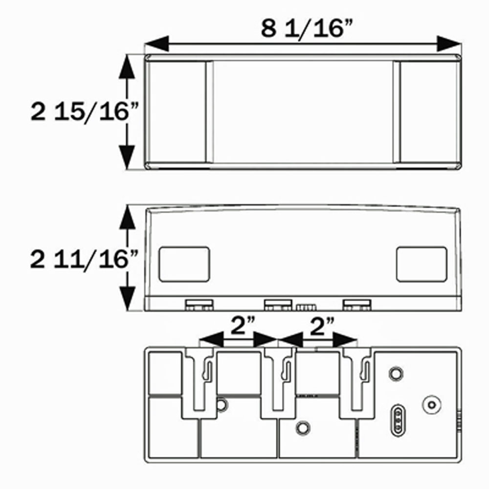 (image for) Marine Trailer Stop/Turn/Tail Light Only LED 8" Rectangular 18 Diode Red Left Hand Dexter/Redneck #STL27RB