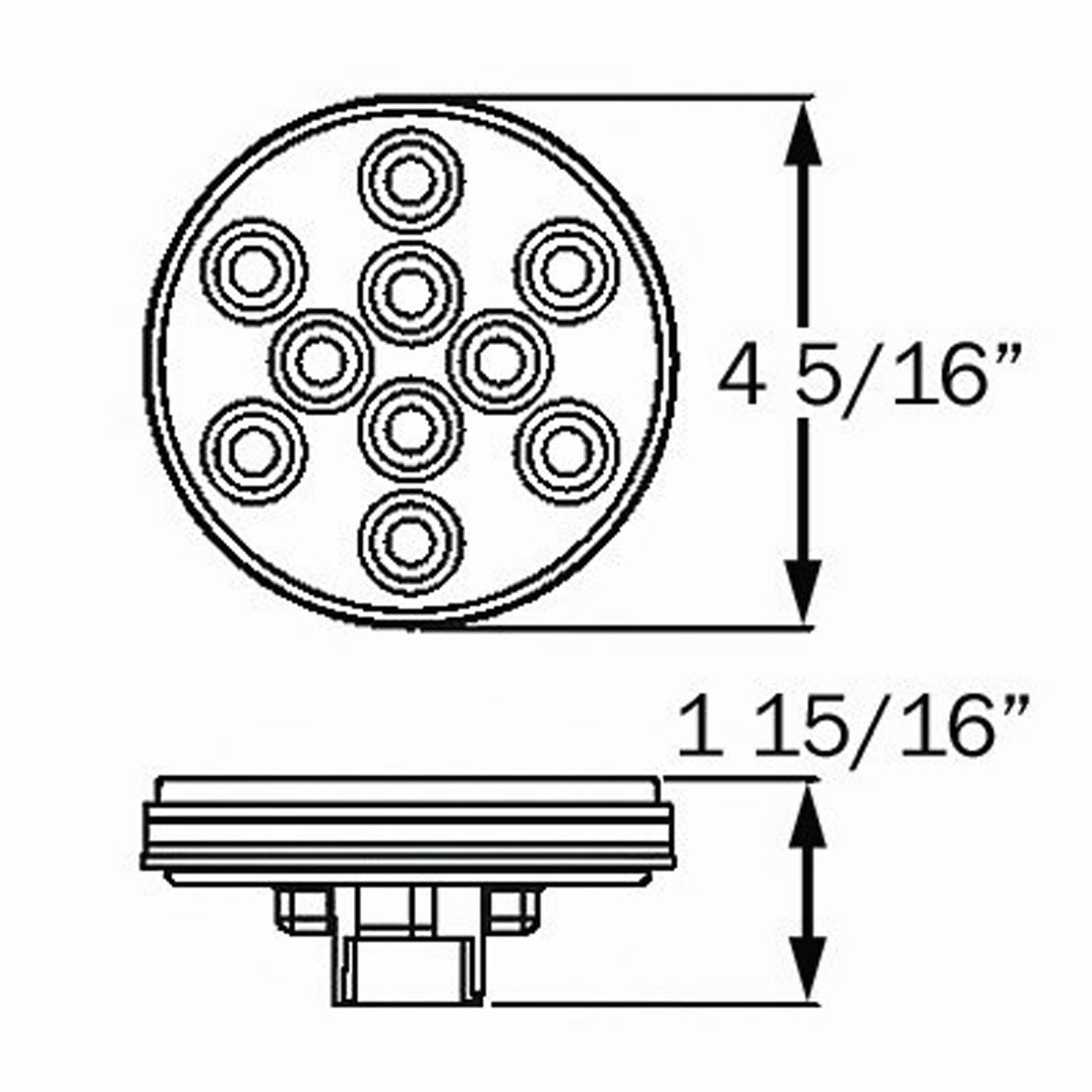 (image for) Trailer Park/Turn Light Kit LED 4'' Round Amber 10 Diode Standard Dexter/Redneck #STL-43ABK