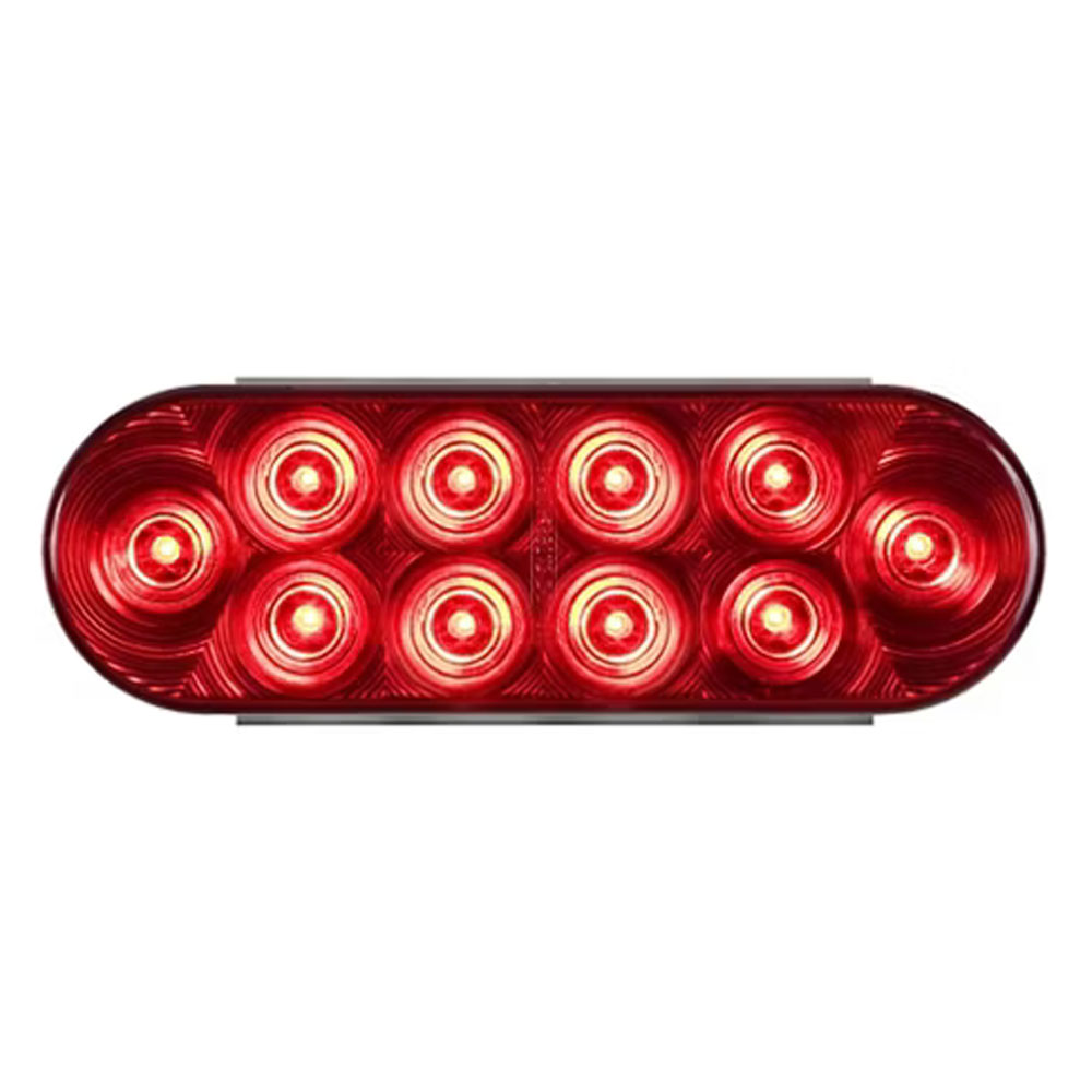 (image for) Trailer Stop/Turn/Tail Light LED 6'' Oval Red Standard Dexter/Redneck #STL-72RB