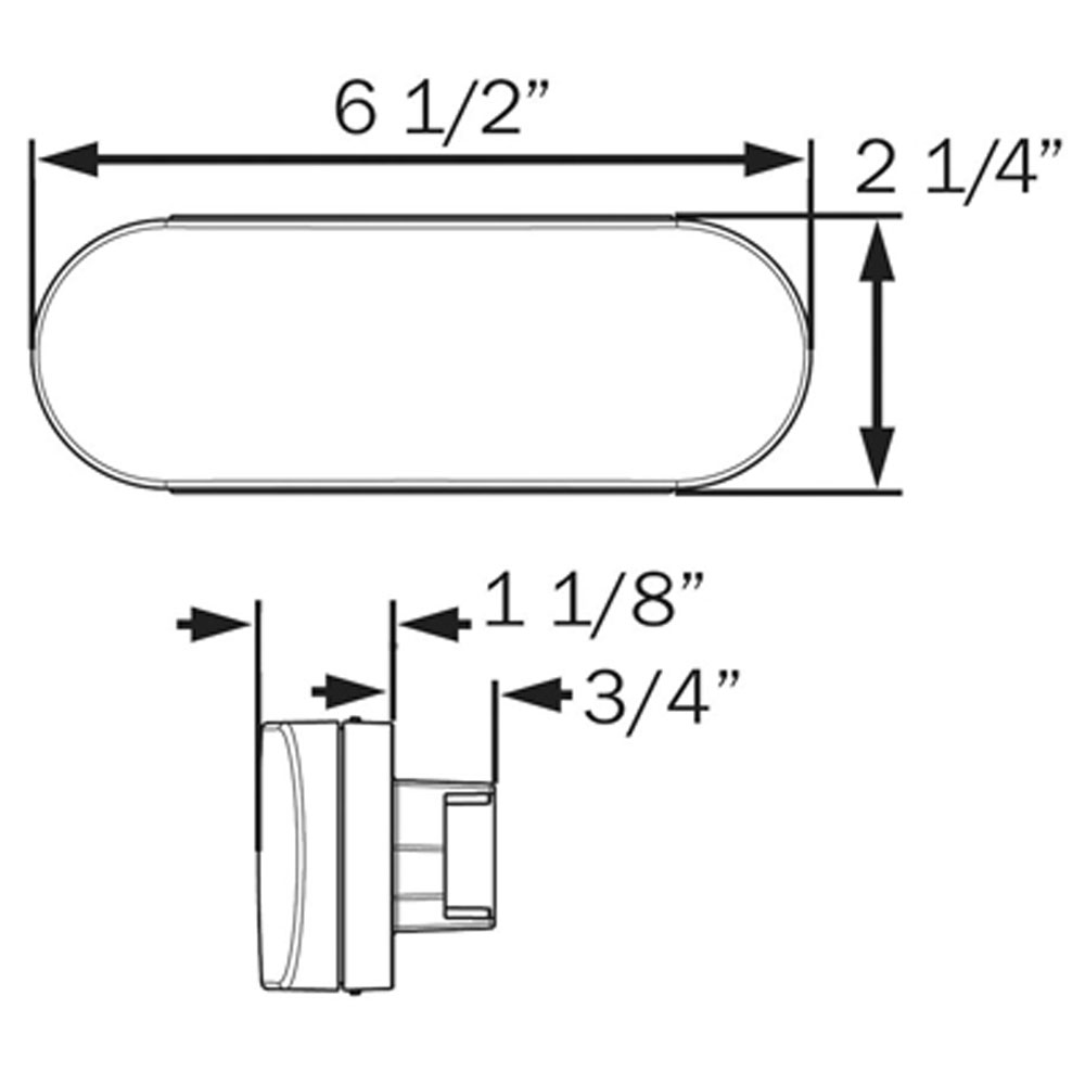 (image for) Trailer Park/Turn Light Kit 6'' Oval Amber One1 Dexter/Redneck #STL002ABK