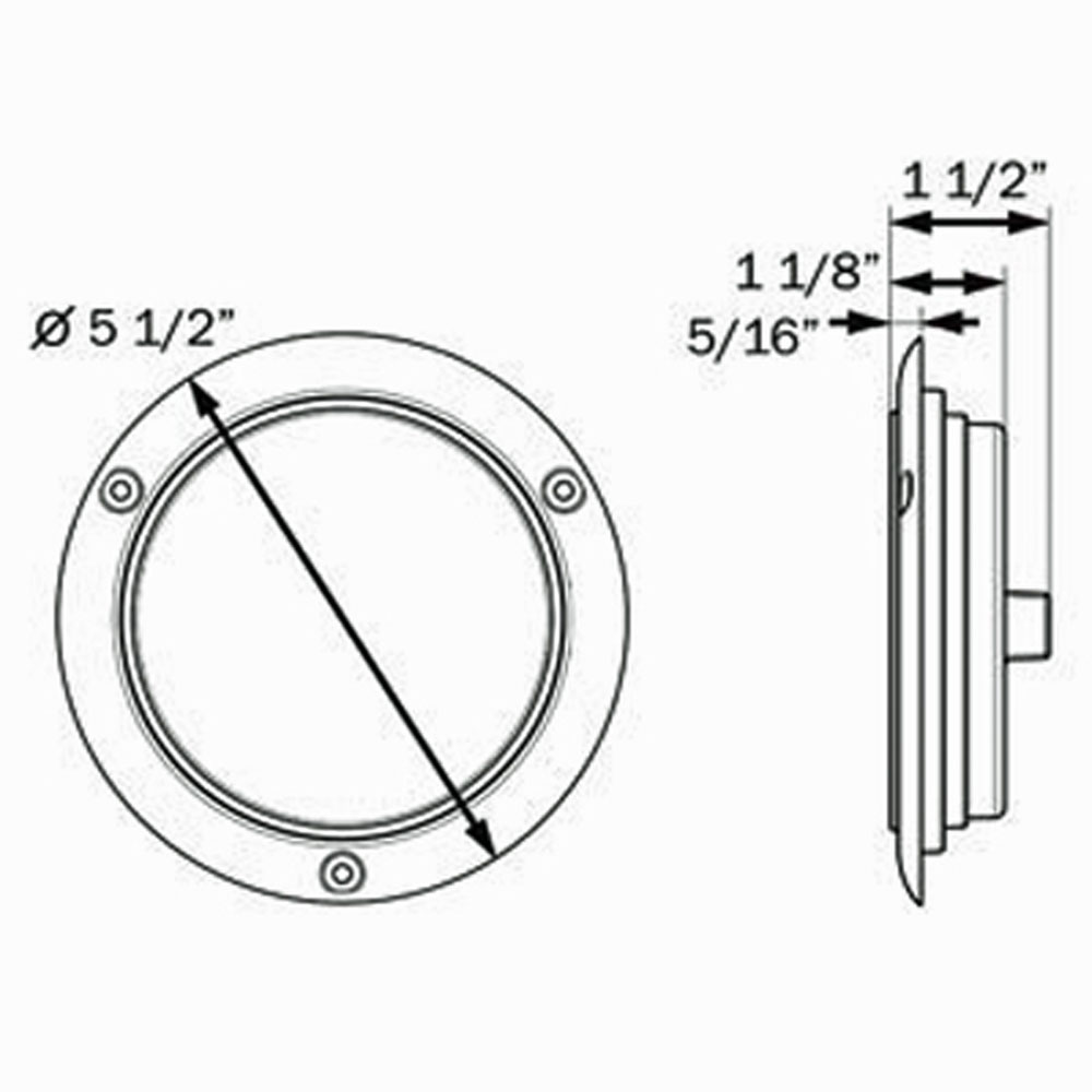 (image for) Trailer Stop/Turn/Tail Light Only LED 4" Round 21 Diodes Red/Clear Dexter/Redneck #STL101RCFB