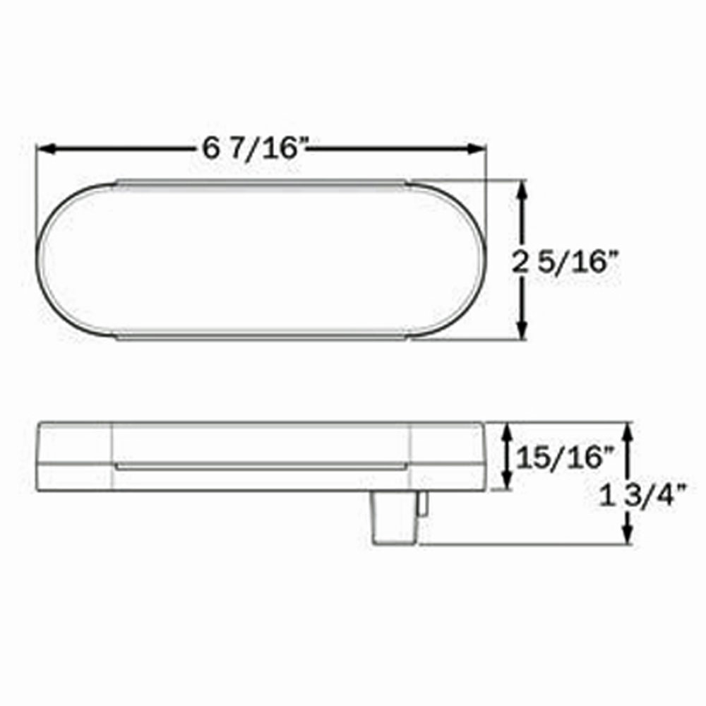 (image for) Trailer Park/Turn Light Only 6'' Oval Amber/Clear Glolight Dexter/Redneck #STL111ACB