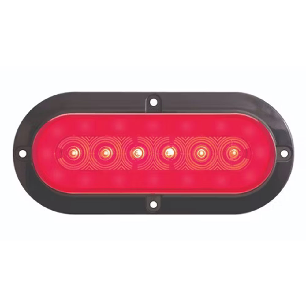 (image for) Trailer Stop/Turn/Tail Light Only LED 6'' Oval 22 Diode Red Glolight Dexter/Redneck #STL111RFB
